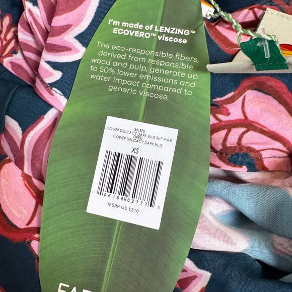 Farm Rio NWT Women's Size XS Flower Delicacy Paisley Slip Dress Y2K Retro $210 - Picture 9 of 13